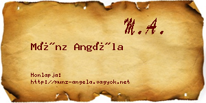 Münz Angéla névjegykártya